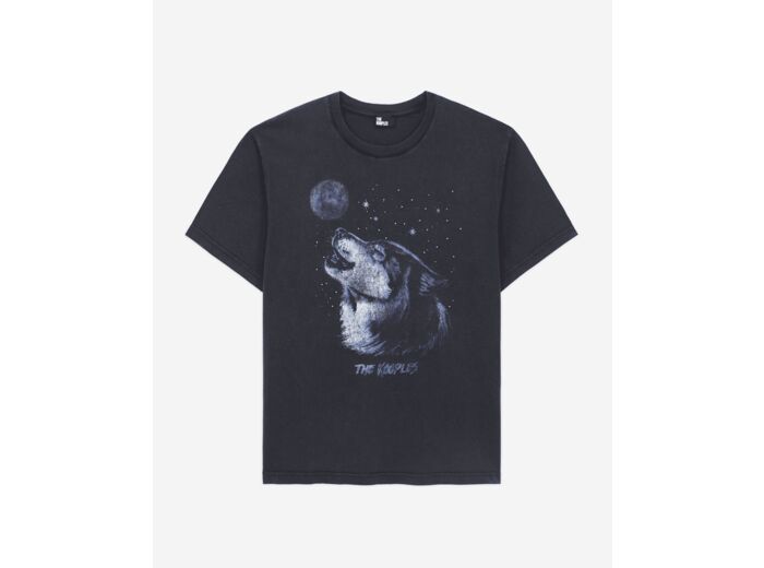 T-Shirt Manches Courtes Wash Avec Print Loup