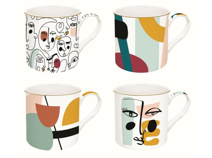 MODERNISM Coffret 4 mugs 30cl