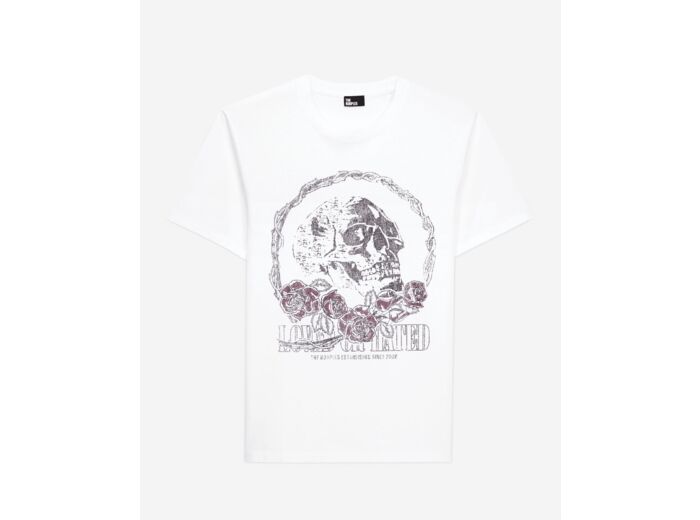 T-Shirt Manches Courtes Avec Print Skull And Roses