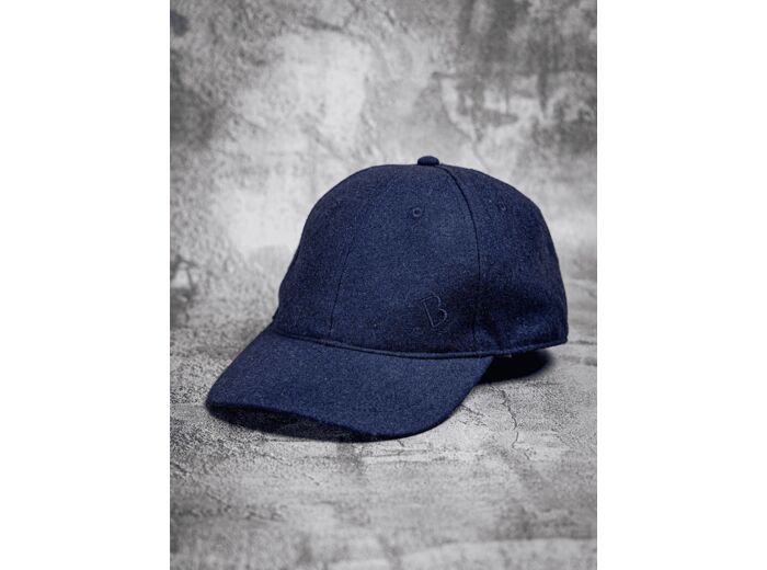 Casquette Marine En Laine Mélangée