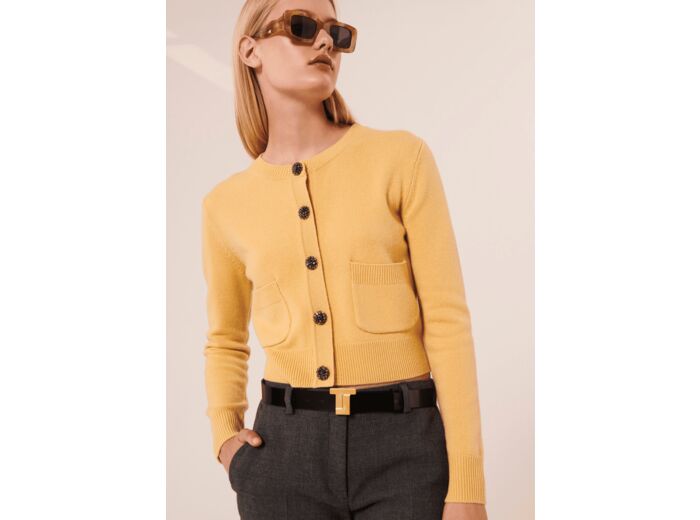 Gilet Gyslain-jaune en laine