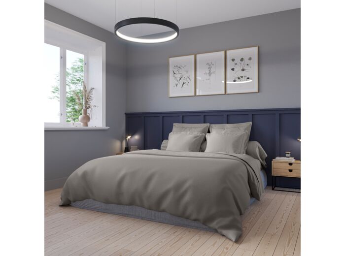 Housse de couette Partition Satin de coton Coloris Gris