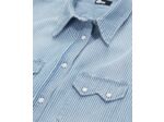 Chemise Ml En Denim Rayé Bleu Et Blanche, Détail De Poche Western