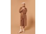 Trench-coat Isotta-beige en fausse fourrure