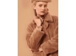 Trench-coat Isotta-beige en fausse fourrure