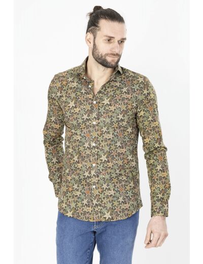 Chemise Imprimée Fantaisie Kaki