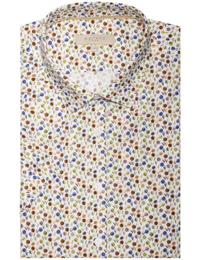 Chemise Manches Courtes Imprimée Motifs Fleuris