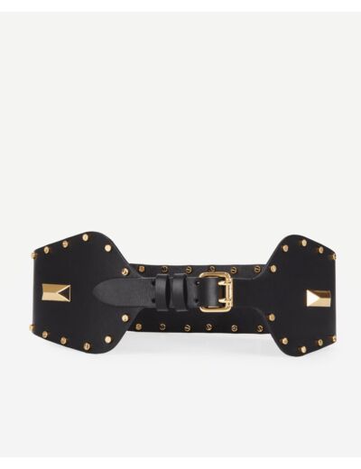 Large Ceinture Taille Haute Avec Rivets En Metal black