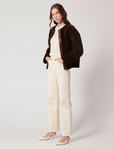 Manteau Marjorie Chocolat en Polyester