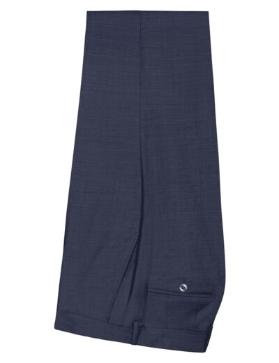 Pantalon De Costume Bleu En Laine Stretch