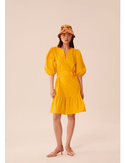 Robe Rosabetta-jaune en popeline