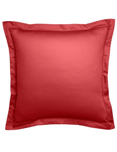 Taie d'oreiller Partition Satin de coton Coloris Rouge