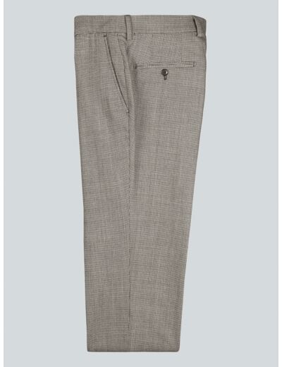 Pantalon De Costume En Pied-de-poule Gris