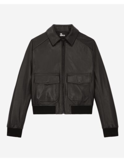 Blouson Cuir Details Poche