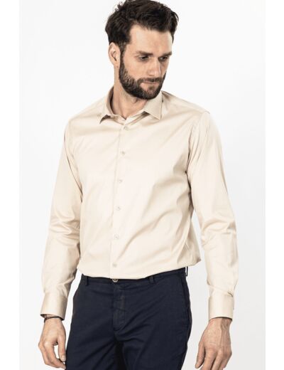 Chemise Unie Beige