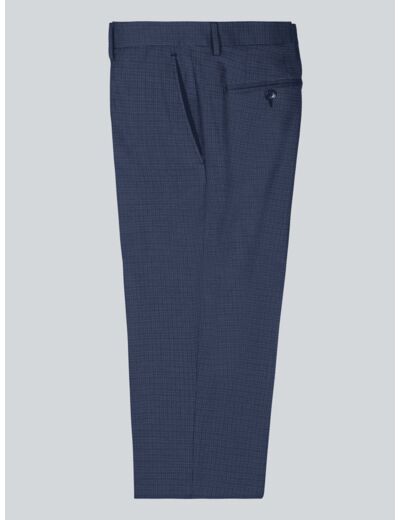 Pantalon Marine En Laine Mélangée