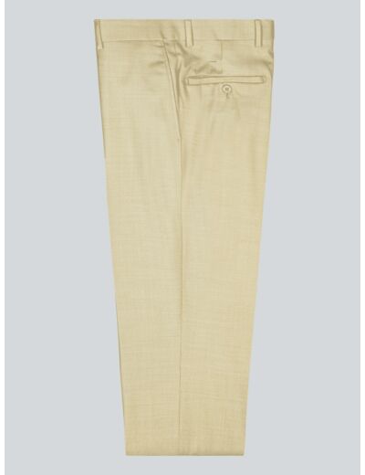 Pantalon De Costume Beige En Laine