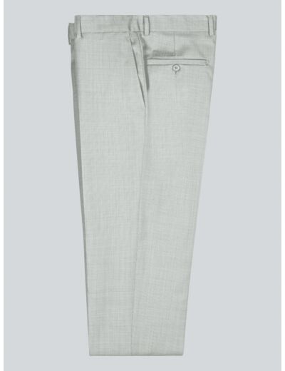 Pantalon De Costume Gris En Laine