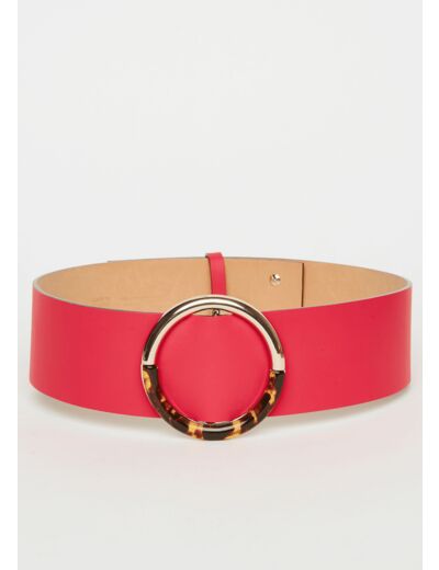 Ceinture Lauren-rose en cuir lisse