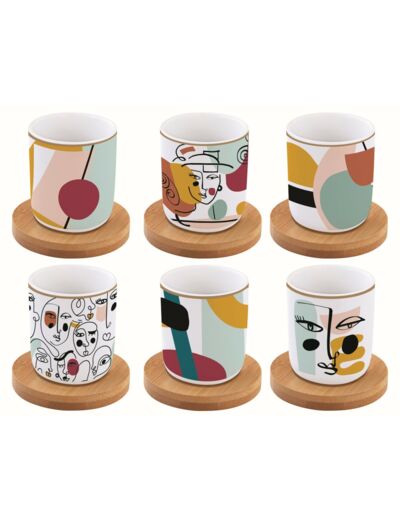 MODERNISM Coffret 6 pt à café/bambou