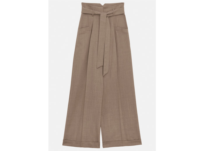 Pantalon Pyla beige en flanelle