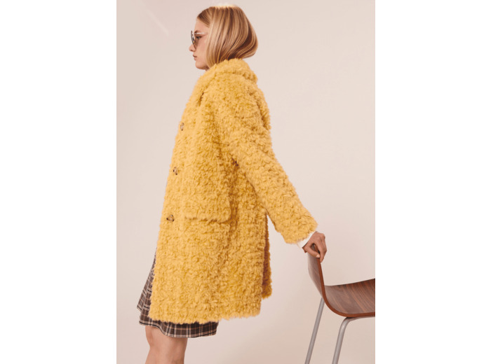 Manteau Mael jaune en fausse fourrure