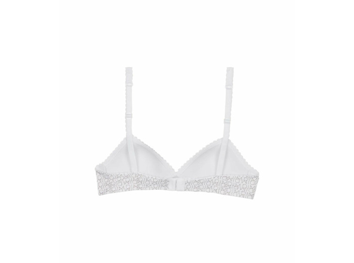 Soutien-gorge triangle imprimé logo blanc DIM Touch Girl