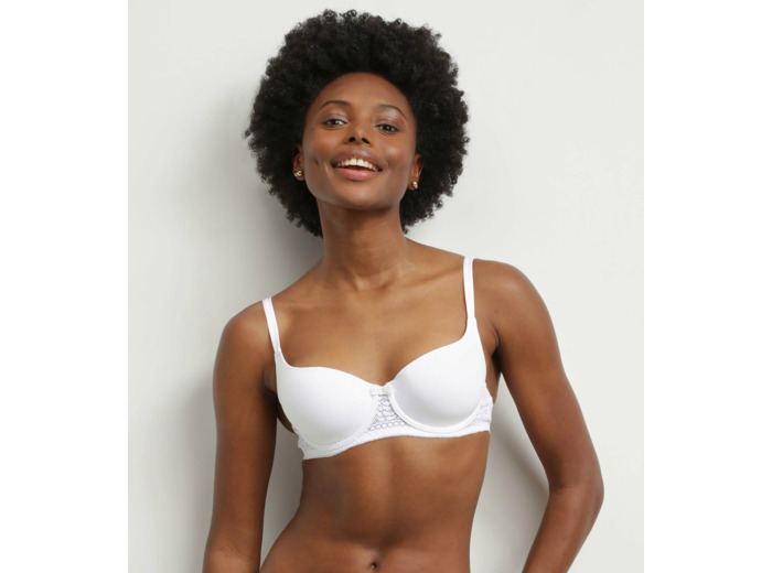 Soutien-gorge corbeille en dentelle florale recyclée Blanc Dim Sublim