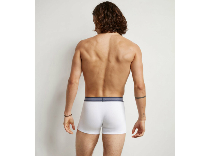 Boxer homme en coton modal à ceinture rayée Blanc Dim Smart