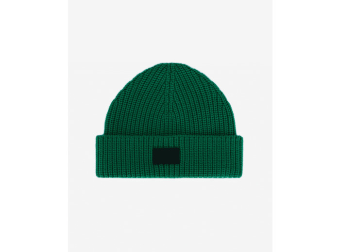 Bonnet En Laine Avec Patch En Cuir green