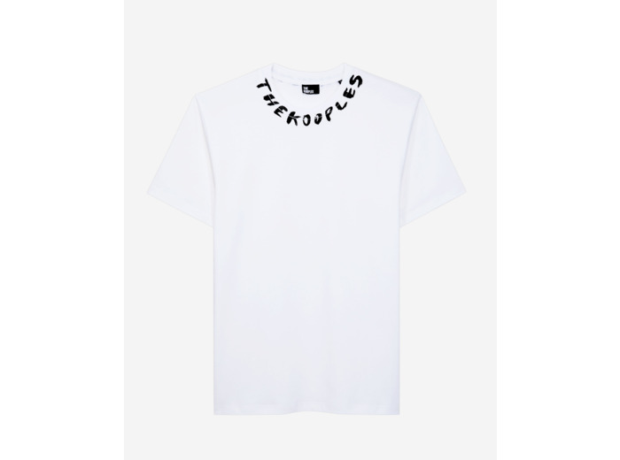 T-Shirt Manches Courtes A Print Sur L'Encolure white