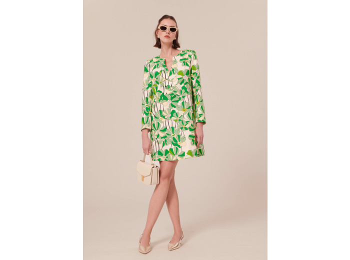 Robe Rhea Vert en Lin