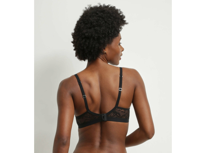 Soutien-gorge à armatures en dentelle noire à feuillage Mod de Dim