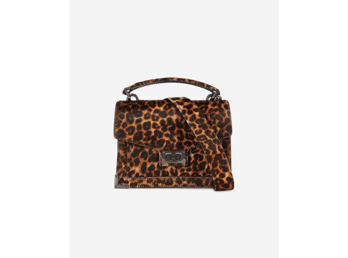 Sac Emily Cuir Poulain Motif Leo