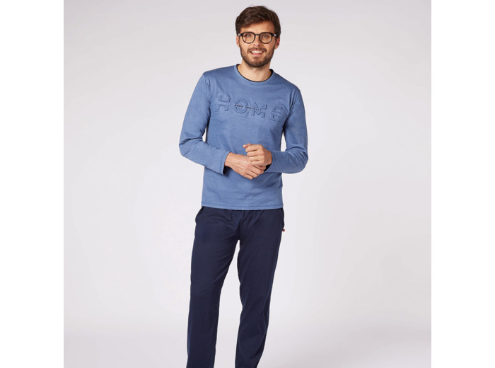 Pyjama homme ENJOY HOME bleu chiné/marine