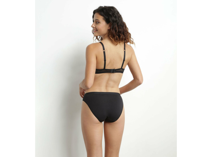 Soutien-gorge corbeille en dentelle florale recyclée Noir Sublim