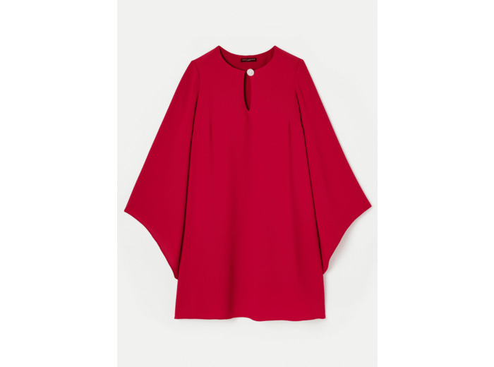 Robe Raonie rouge en crêpe