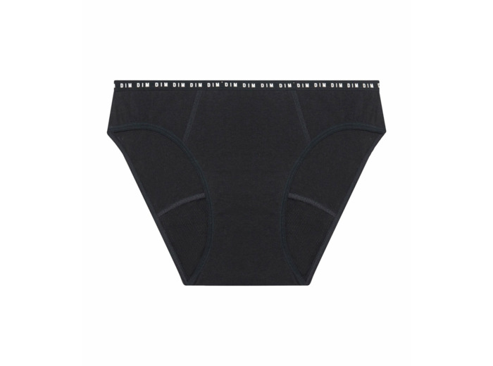 Culotte menstruelle lavable en coton bio noir Flux moyen Dim Protect