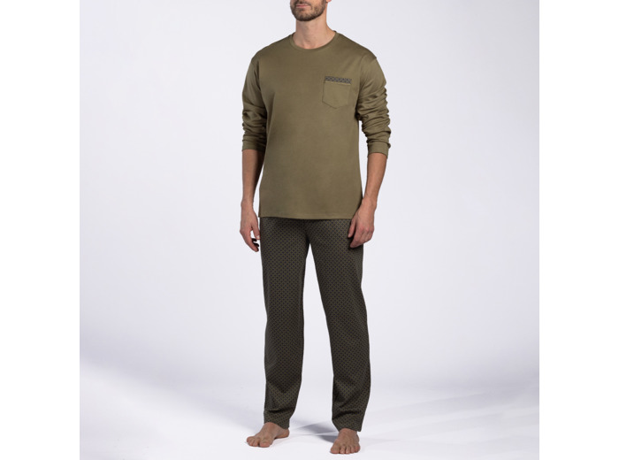 Pyjama homme VEGETAL vert foncé/imprimé