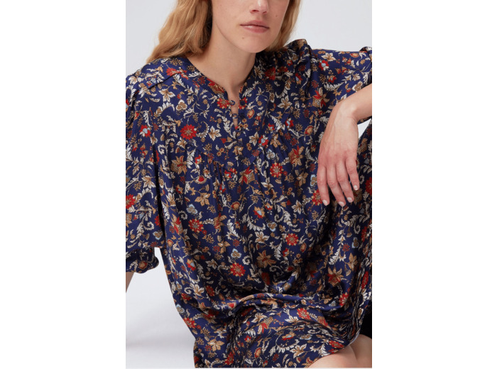 Robe fluide en imprimé fleurs d'automne - REBECCA