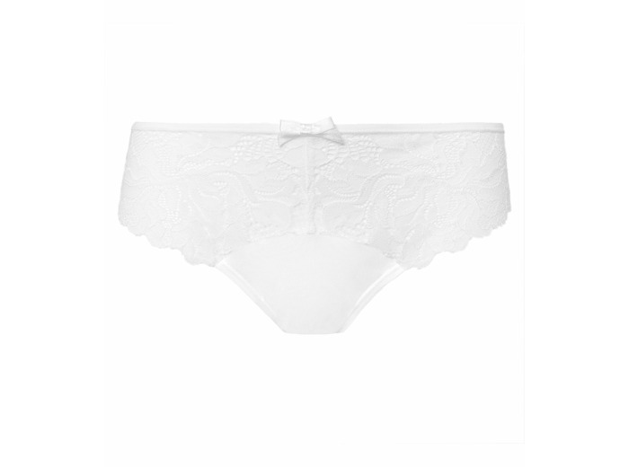 Culotte blanche femme en microfibre et dentelle Generous Essentiel