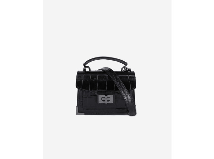 Sac Emily Nano En Croco black