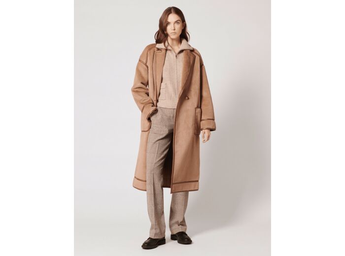 Manteau Monranda Manteau long en fausse fourrure camel