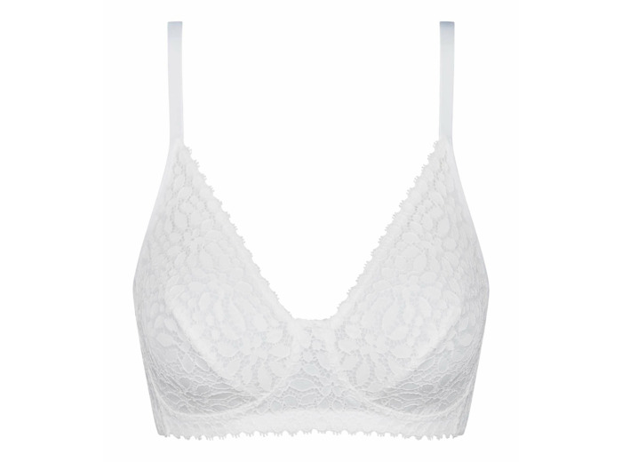 Soutien-gorge sans armatures à motif floral Blanc Daily Dentelle