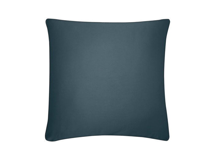 TAIE D'OREILLER | Pure White Satin Lavé - Midnight blue - Finition Black