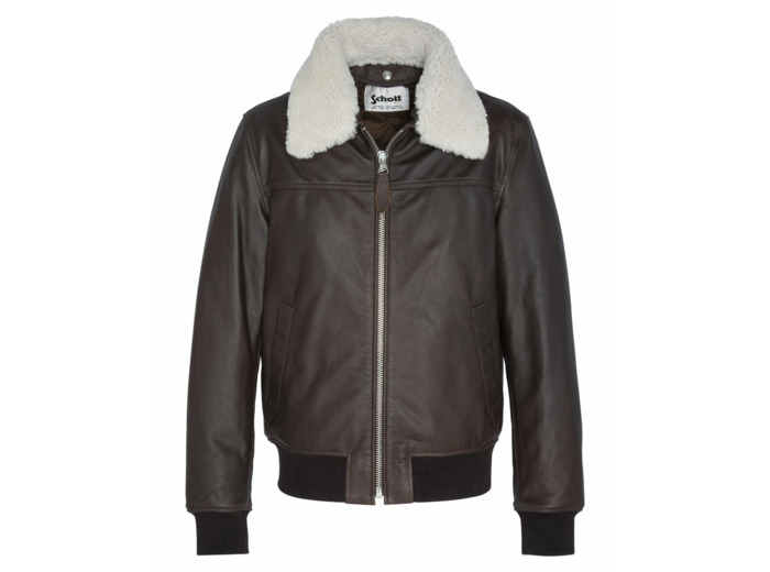 Blouson casual à col mouton amovible SCHOTT LCOFFICIER