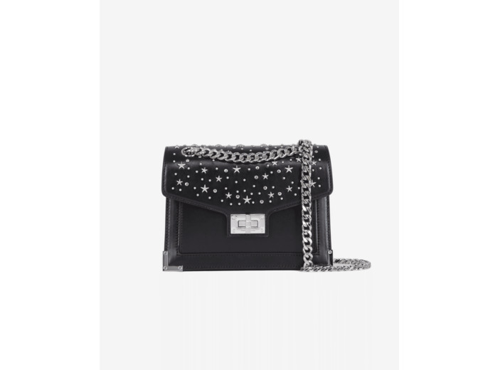 Sac Emily Chaîne En Cuir Noir Avec Étoiles black