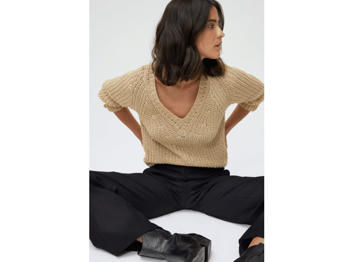 Pull V en maille lurex - NAURIA