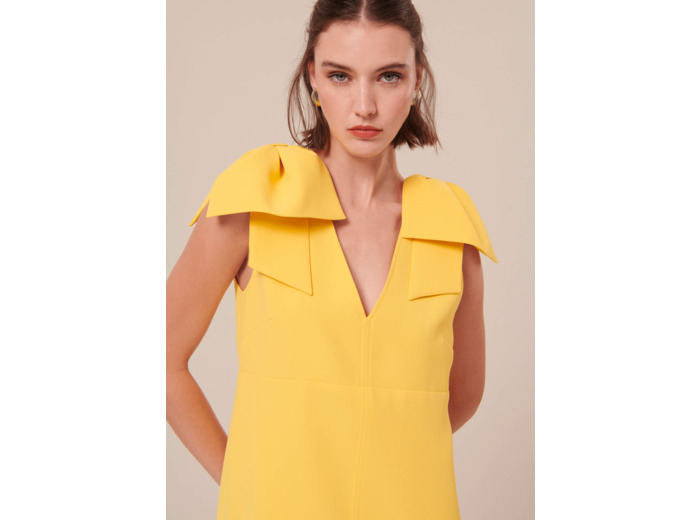 Robe Remarquable Jaune en Polyester