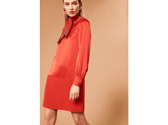 Robe Ravel rouge en satin